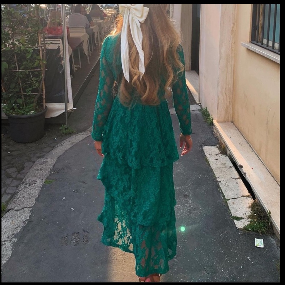 NSR XS Green Midi Tiered Dress Never worn